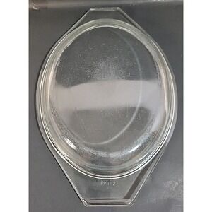 Vintage Pyrex Lid 943C Clear Tab Handle Cover For Oval Casserole
